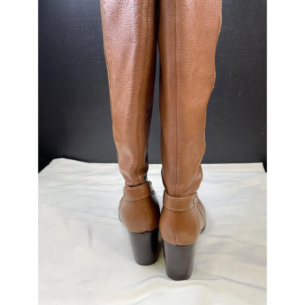 Franco Sarto Womens Brown Pebbled Leather Heeled Boots Size 8M SKU 6723 - Picture 6 of 9